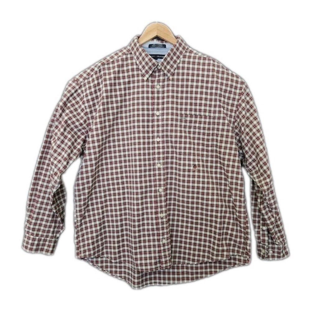 Tommy Hilfiger Plaid Button Down Long Sleeve Shirt Classic Fit Men's Size XXL